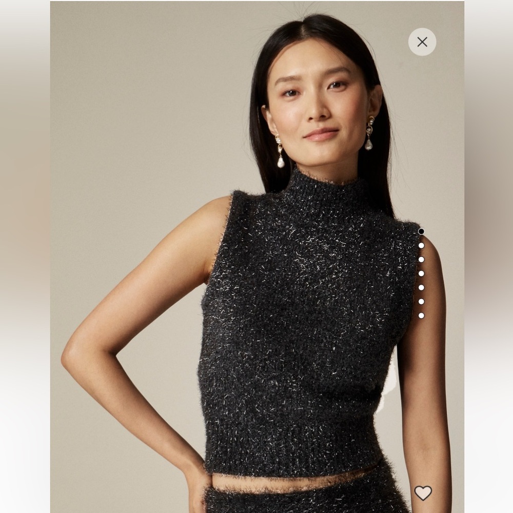 J. Crew Textured metallic sweater shell